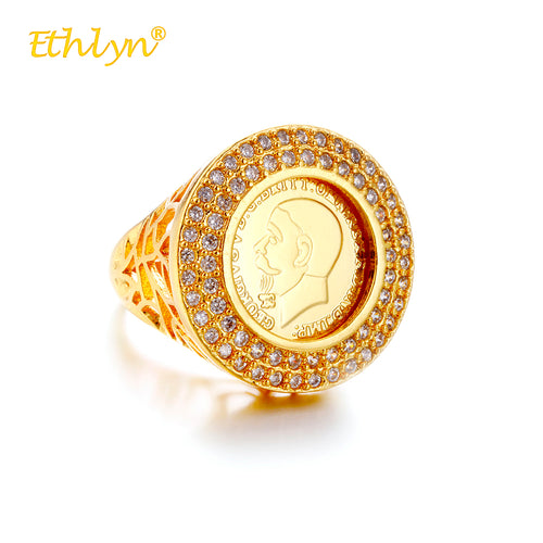 Anel de LUXO ETHLYN banhado a ouro 18k